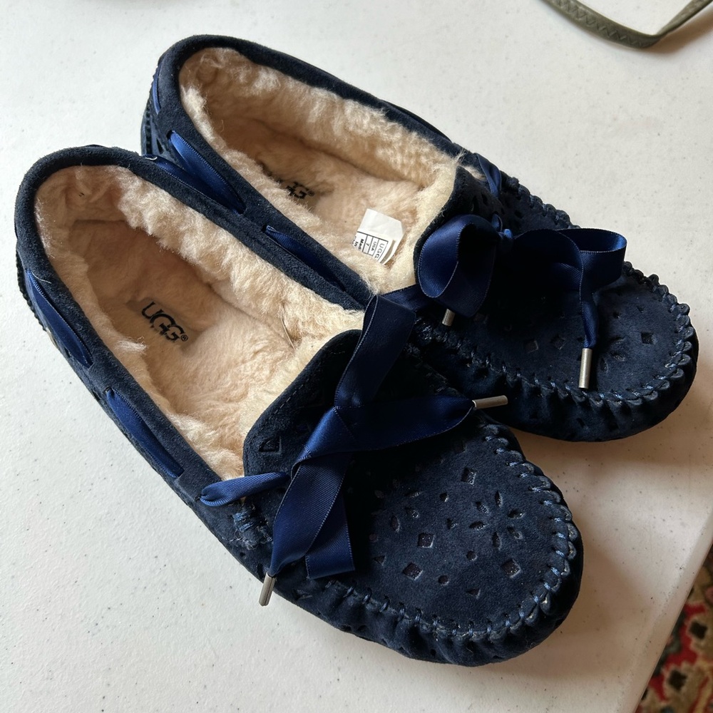 Navy Blue Ugg Women Dakota Flora Slippers